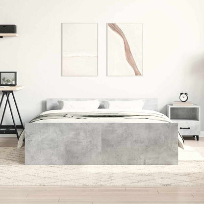 Bed Frame without Mattress Concrete Grey 150x200 cm