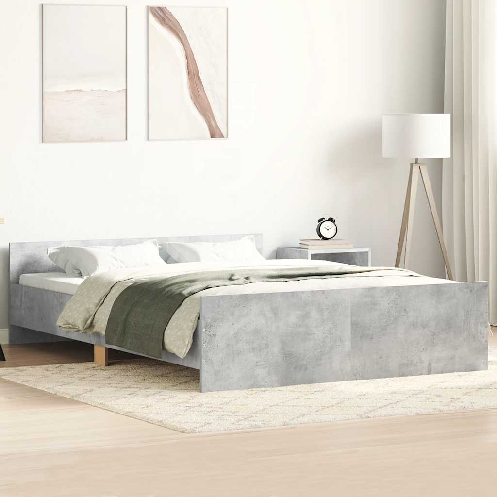 Bed Frame without Mattress Concrete Grey 150x200 cm