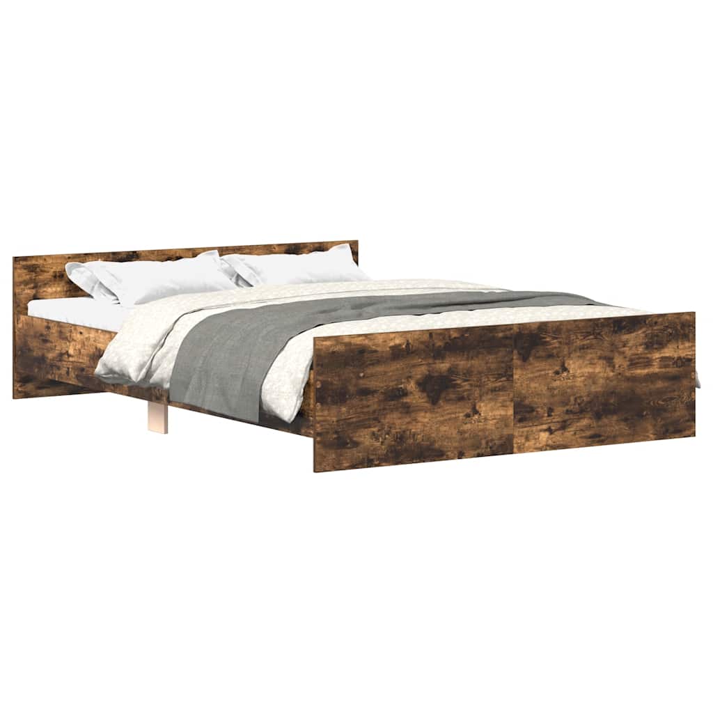 Bed Frame without Mattress Smoked Oak 150x200 cm
