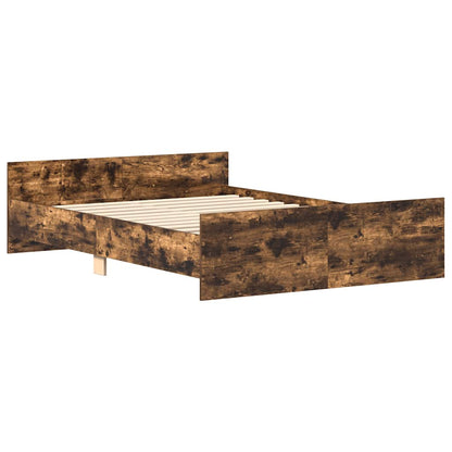 Bed Frame without Mattress Smoked Oak 150x200 cm
