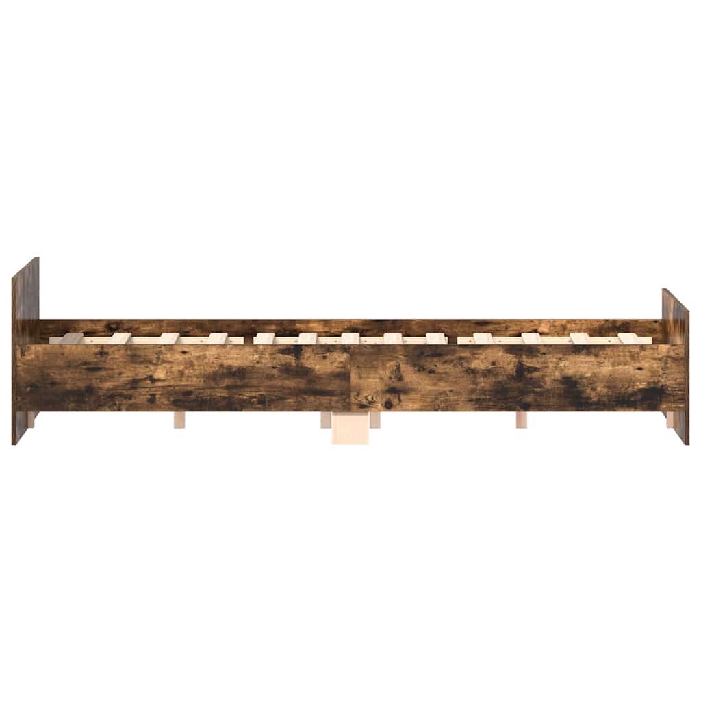 Bed Frame without Mattress Smoked Oak 150x200 cm