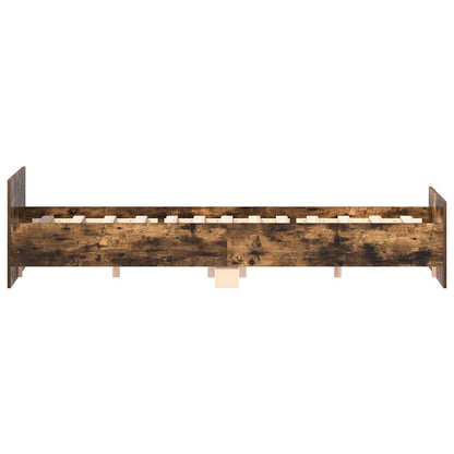Bed Frame without Mattress Smoked Oak 150x200 cm