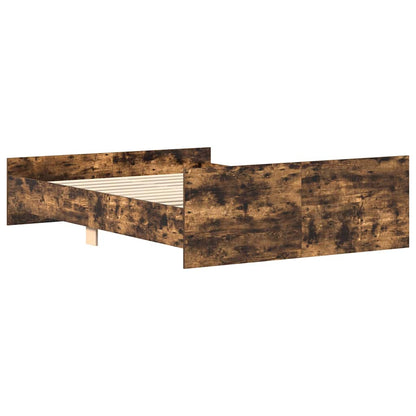 Bed Frame without Mattress Smoked Oak 150x200 cm