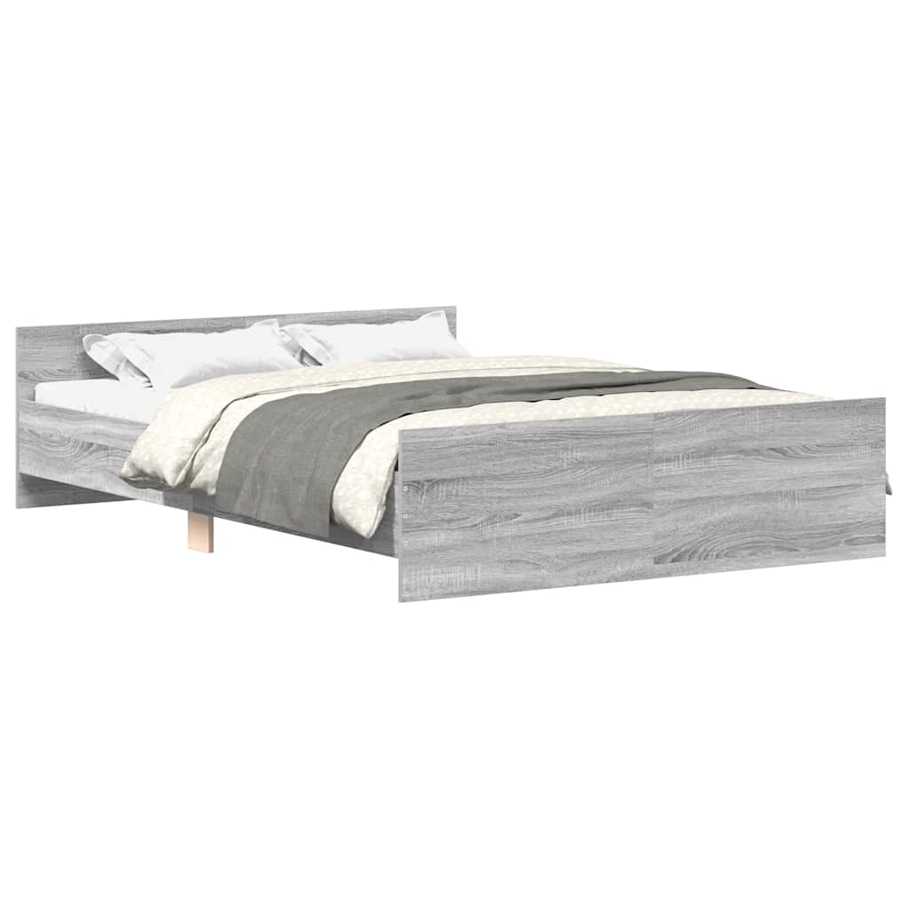 Bed Frame without Mattress Grey Sonoma 150x200 cm