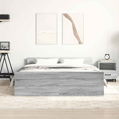 Bed Frame without Mattress Grey Sonoma 150x200 cm