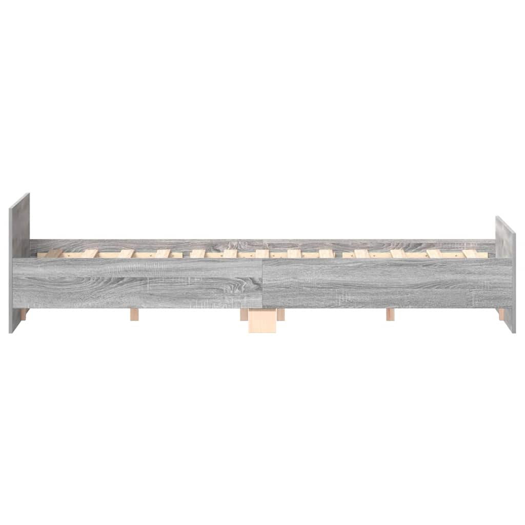 Bed Frame without Mattress Grey Sonoma 150x200 cm