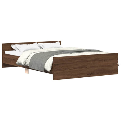 Bed Frame without Mattress Brown Oak 150x200 cm