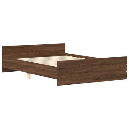 Bed Frame without Mattress Brown Oak 150x200 cm