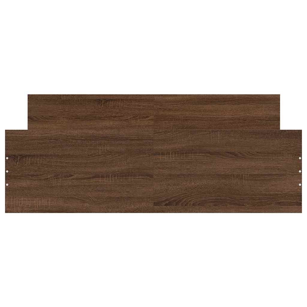 Bed Frame without Mattress Brown Oak 150x200 cm