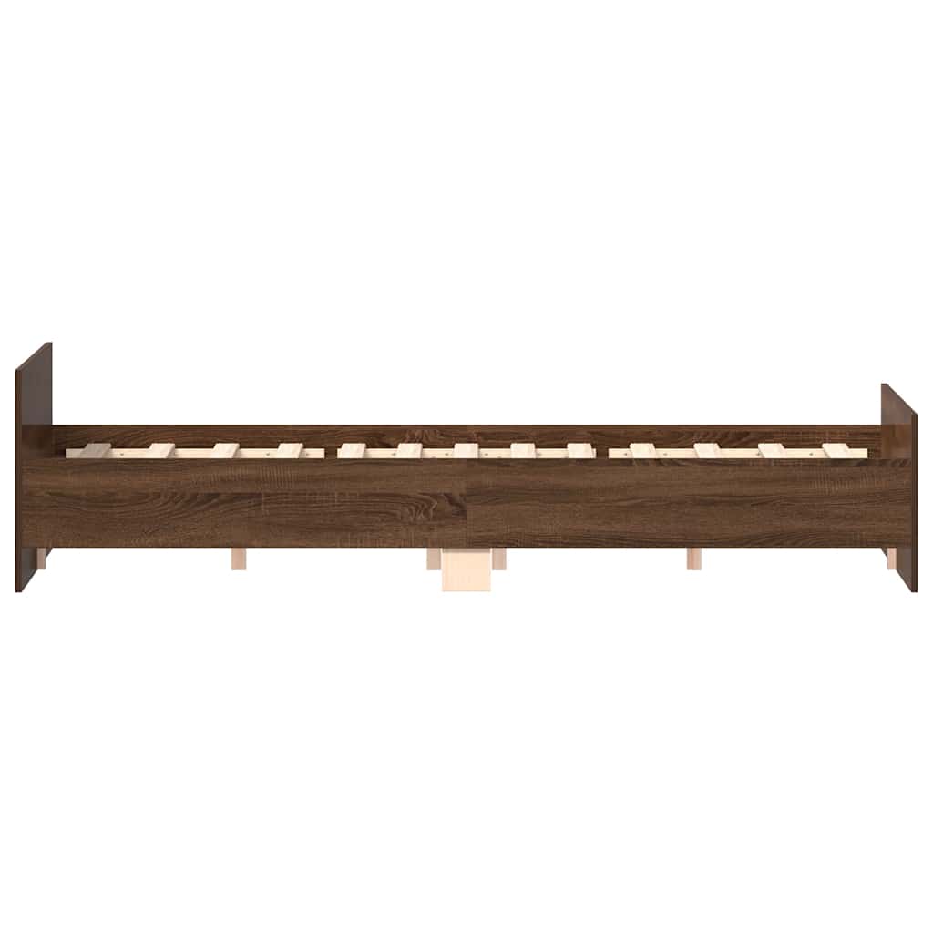 Bed Frame without Mattress Brown Oak 150x200 cm
