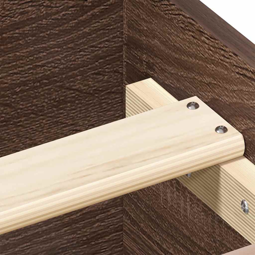 Bed Frame without Mattress Brown Oak 150x200 cm