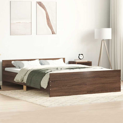 Bed Frame without Mattress Brown Oak 150x200 cm