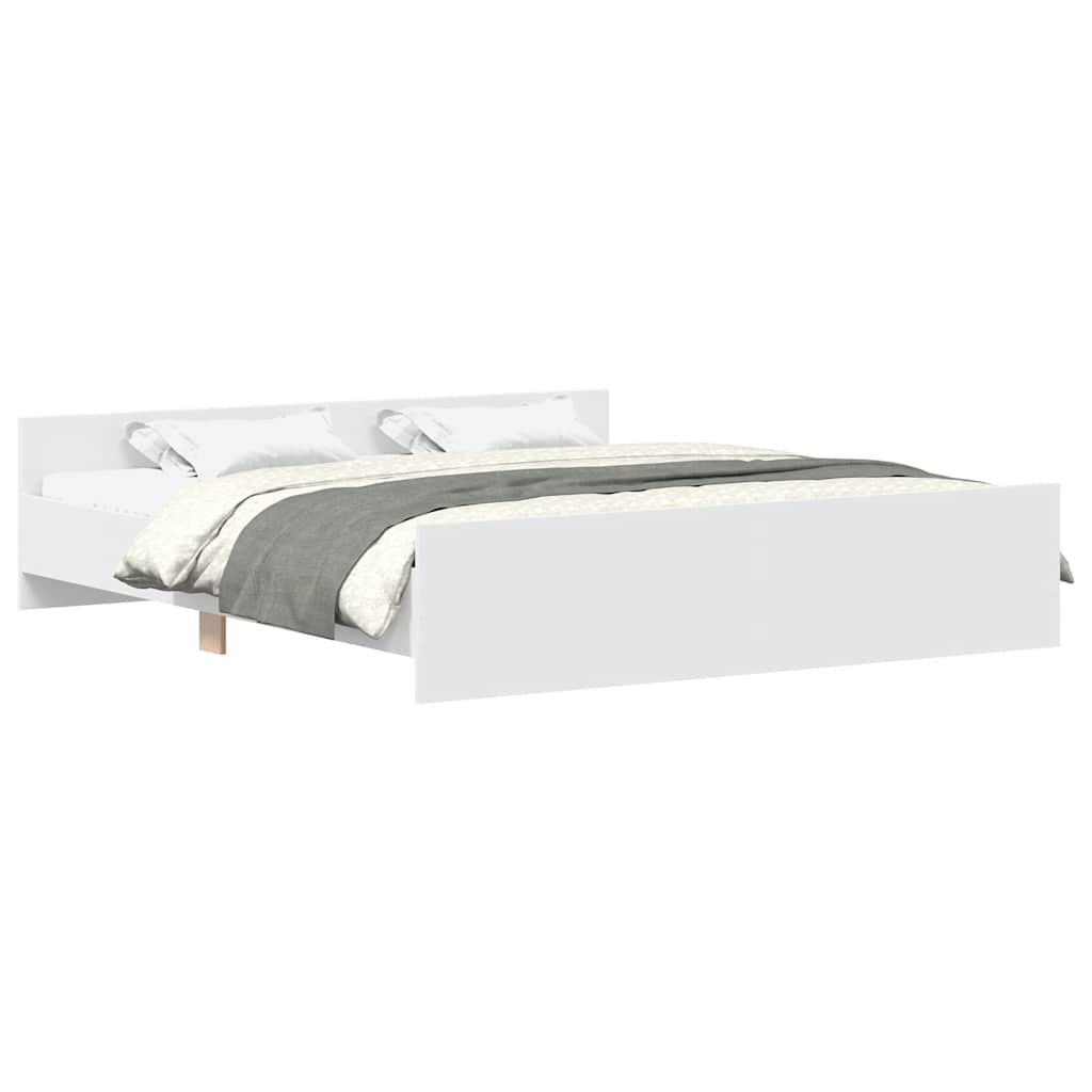 Bed Frame without Mattress White 180x200 cm