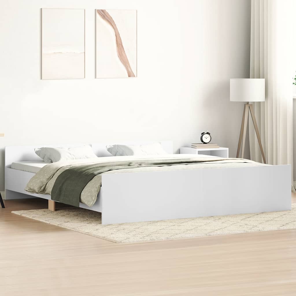 Bed Frame without Mattress White 180x200 cm