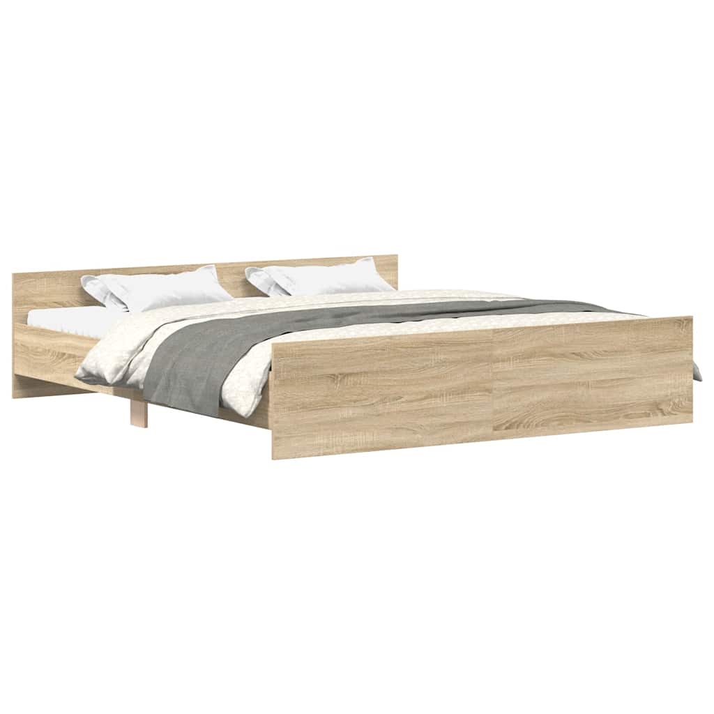 Bed Frame without Mattress Sonoma Oak 180x200 cm
