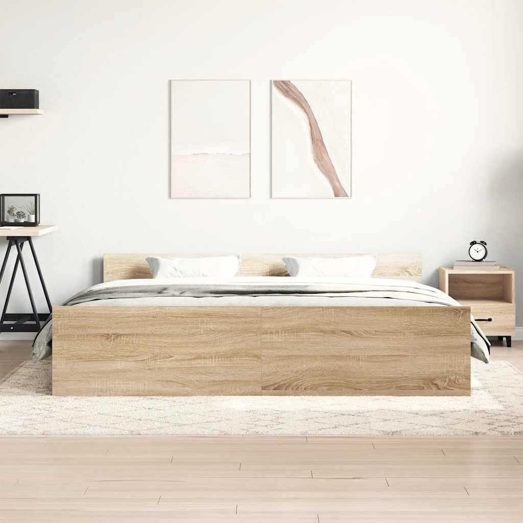 Bed Frame without Mattress Sonoma Oak 180x200 cm