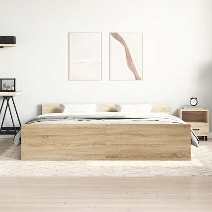 Bed Frame without Mattress Sonoma Oak 180x200 cm