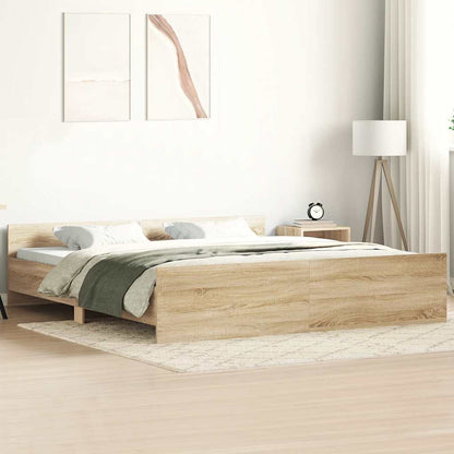 Bed Frame without Mattress Sonoma Oak 180x200 cm