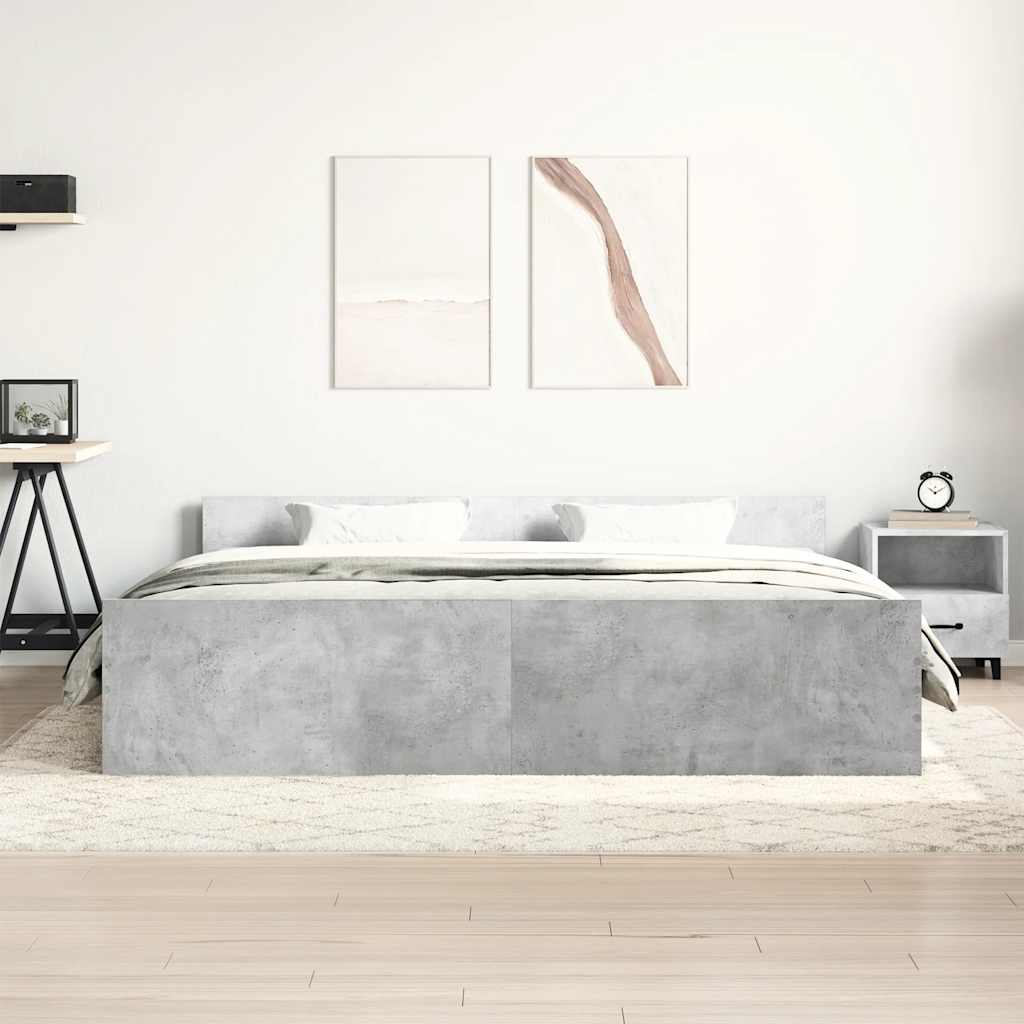 Bed Frame without Mattress Concrete Grey 180x200 cm