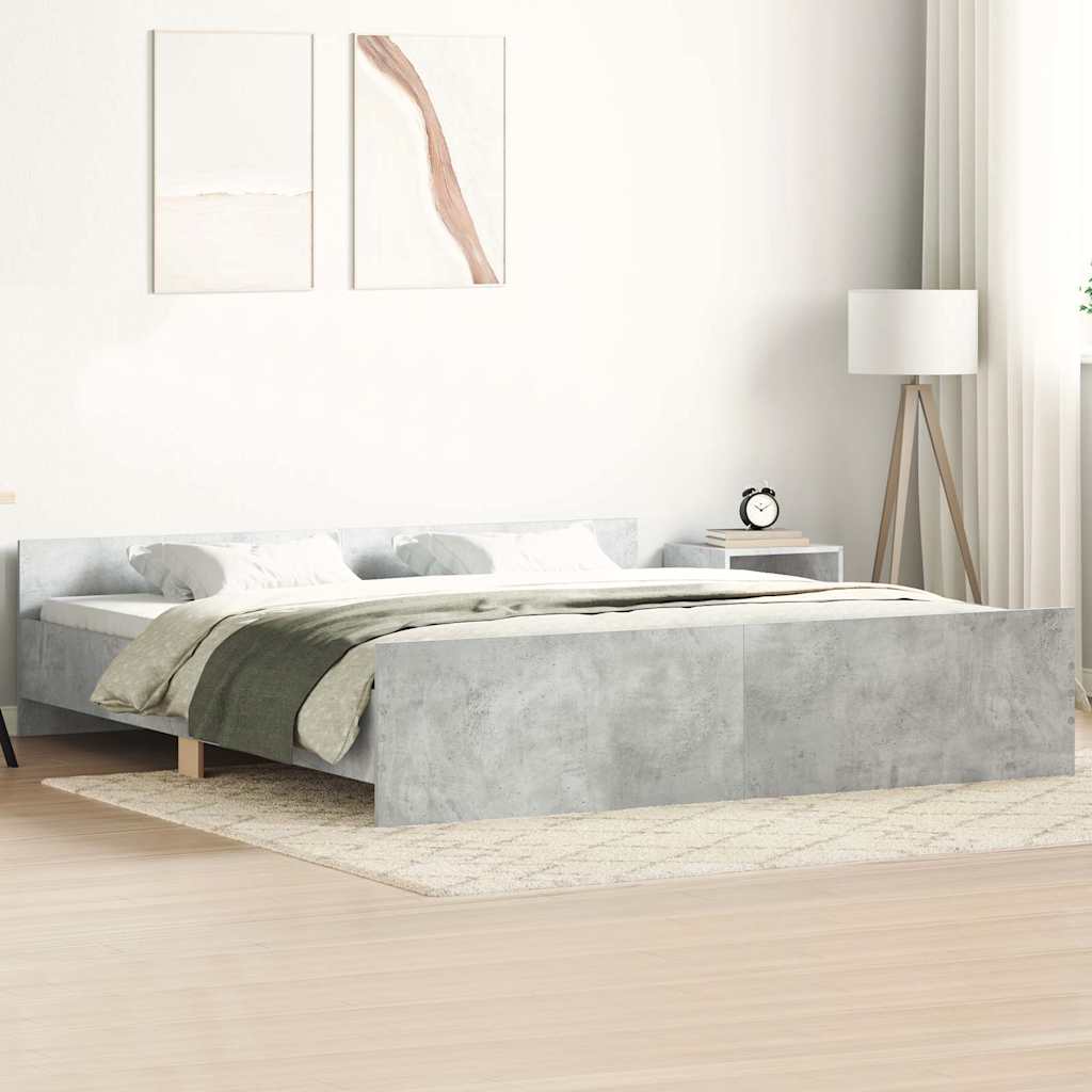 Bed Frame without Mattress Concrete Grey 180x200 cm