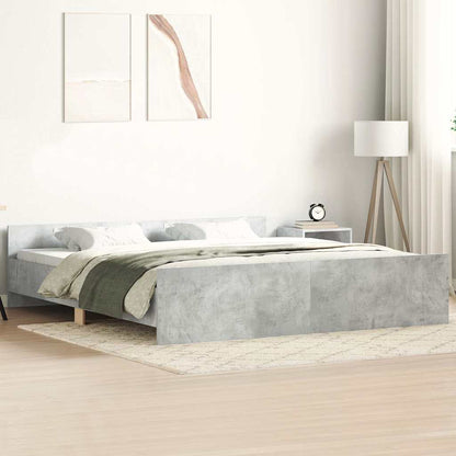 Bed Frame without Mattress Concrete Grey 180x200 cm