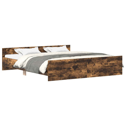 Bed Frame without Mattress Smoked Oak 180x200 cm