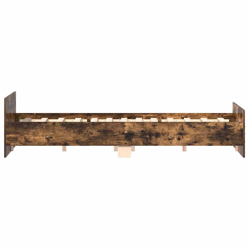 Bed Frame without Mattress Smoked Oak 180x200 cm