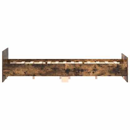 Bed Frame without Mattress Smoked Oak 180x200 cm
