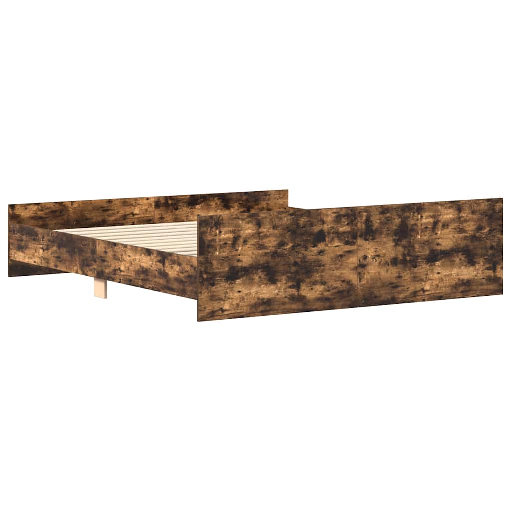 Bed Frame without Mattress Smoked Oak 180x200 cm