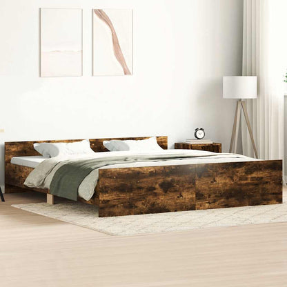 Bed Frame without Mattress Smoked Oak 180x200 cm