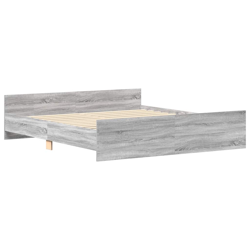Bed Frame without Mattress Grey Sonoma 180x200 cm