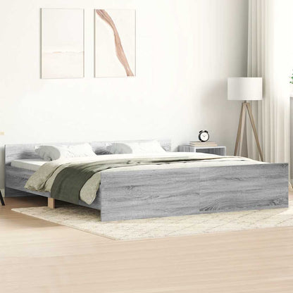 Bed Frame without Mattress Grey Sonoma 180x200 cm