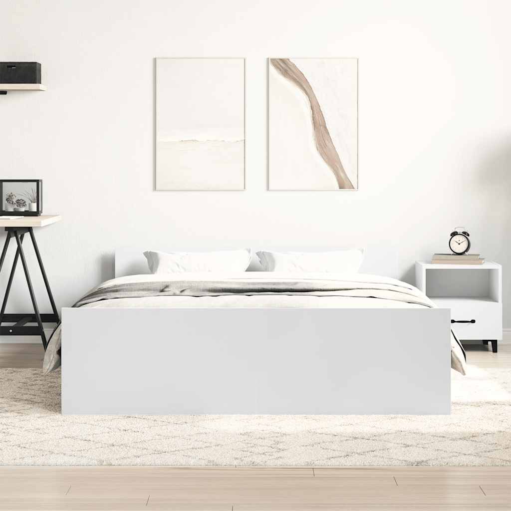 Bed Frame without Mattress White 120x190 cm