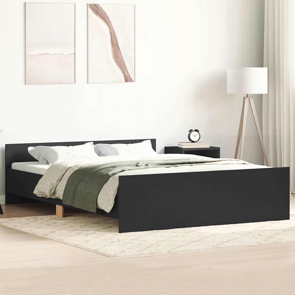 Bed Frame without Mattress Black 120x190 cm