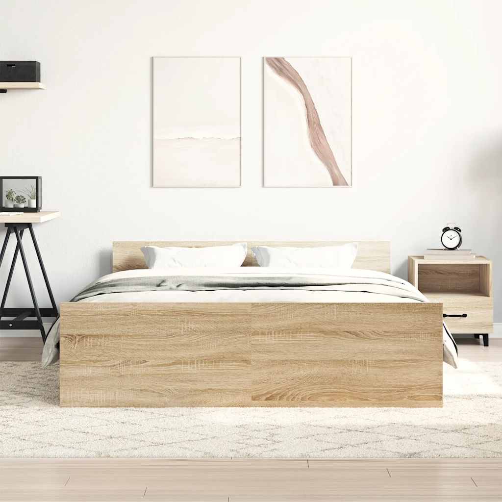 Bed Frame without Mattress Concrete Grey 120x190 cm