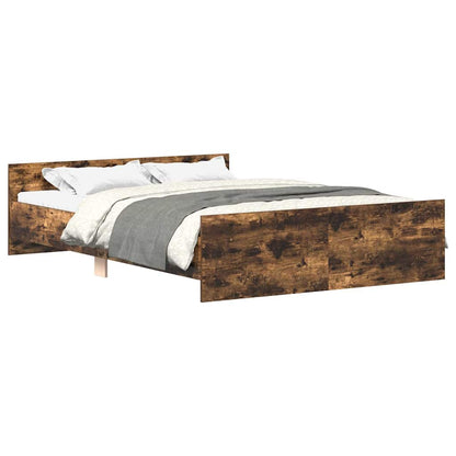 Bed Frame without Mattress Smoked Oak 120x190 cm