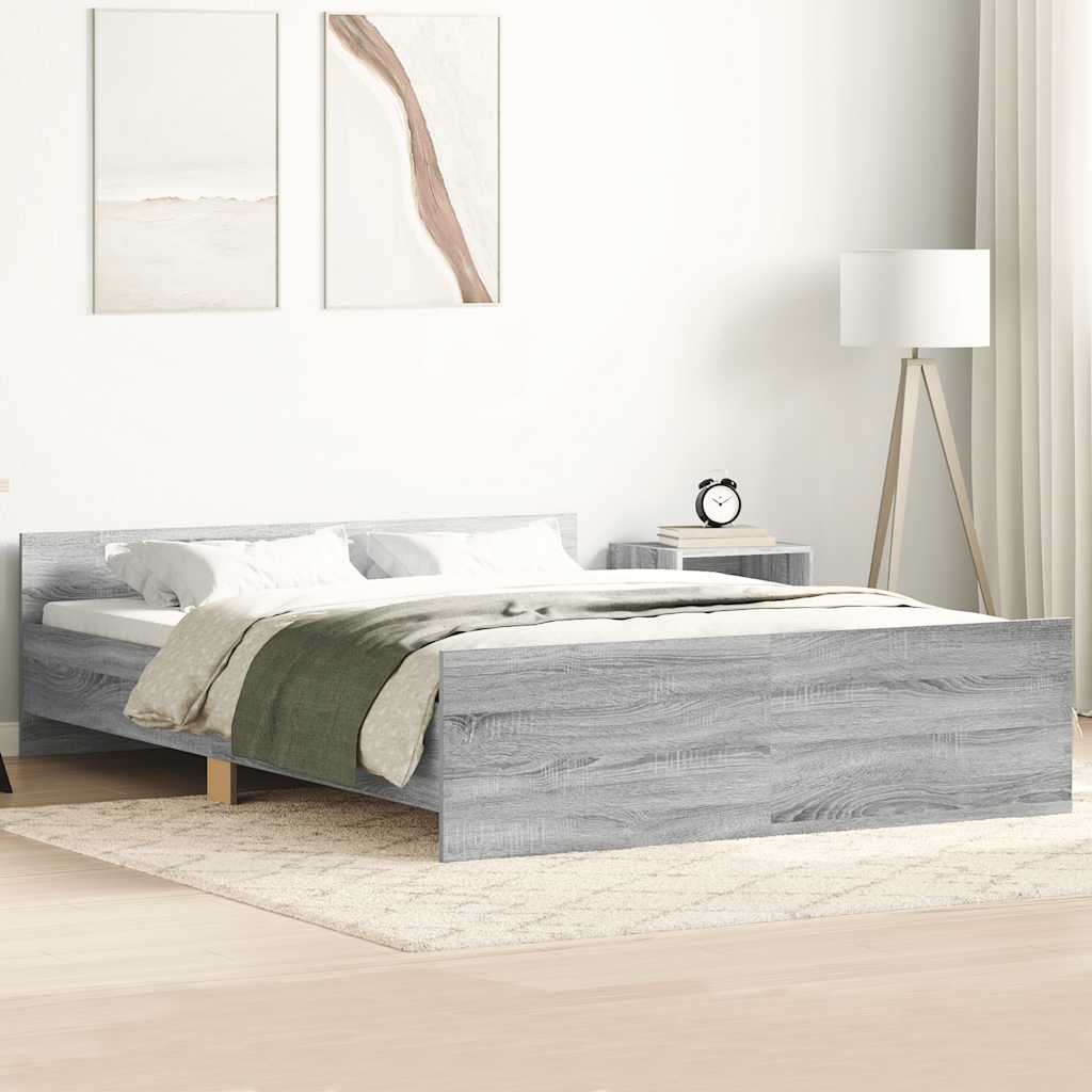 Bed Frame without Mattress Grey Sonoma 120x190 cm