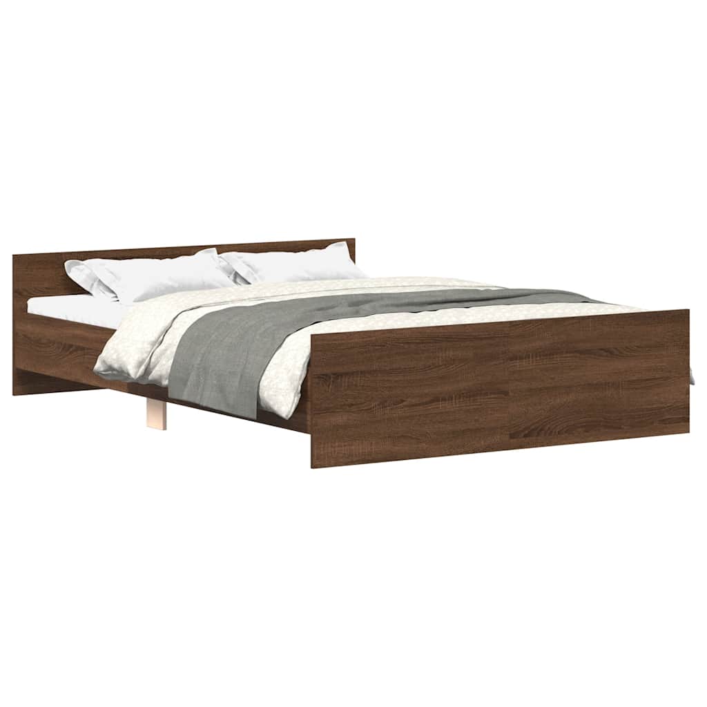 Bed Frame without Mattress Brown Oak 120x190 cm