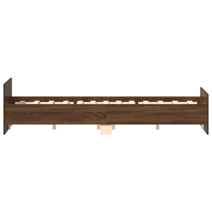 Bed Frame without Mattress Brown Oak 120x190 cm