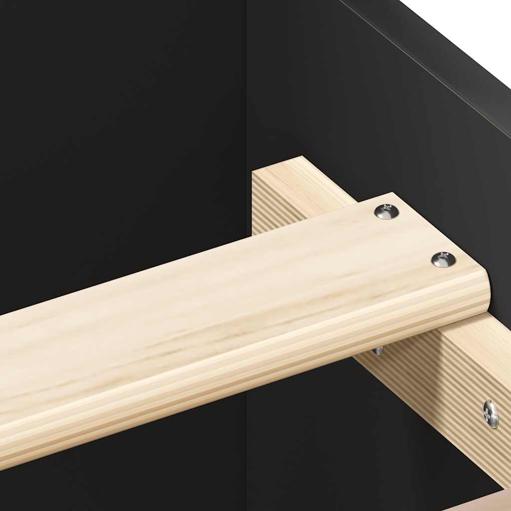 Bed Frame without Mattress Black 135x190 cm