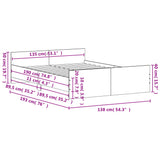 Bed Frame with Headboard and Footboard Sonoma Oak 135x190 cm Double