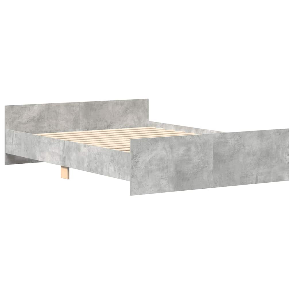 Bed Frame without Mattress Concrete Grey 135x190 cm