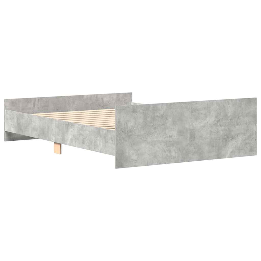 Bed Frame without Mattress Concrete Grey 135x190 cm