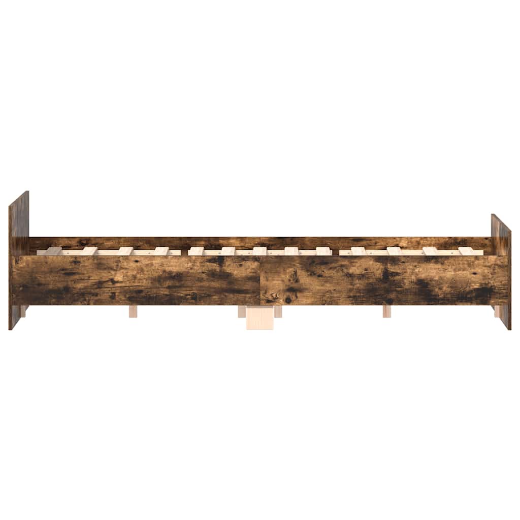 Bed Frame without Mattress Smoked Oak 135x190 cm
