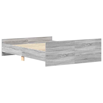 Bed Frame without Mattress Grey Sonoma 135x190 cm
