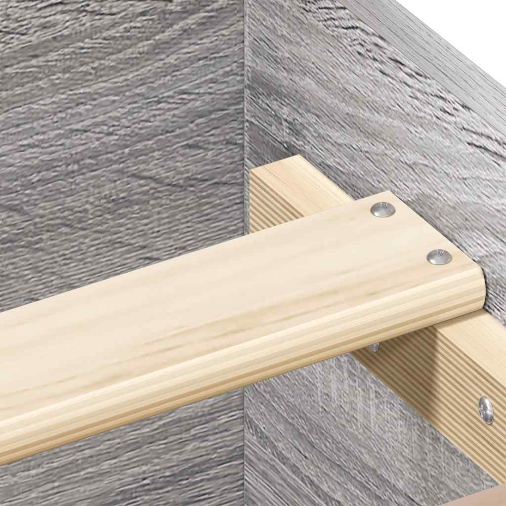 Bed Frame without Mattress Grey Sonoma 135x190 cm
