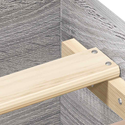 Bed Frame without Mattress Grey Sonoma 135x190 cm