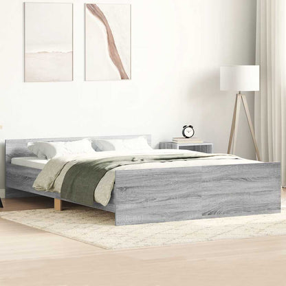 Bed Frame without Mattress Grey Sonoma 135x190 cm