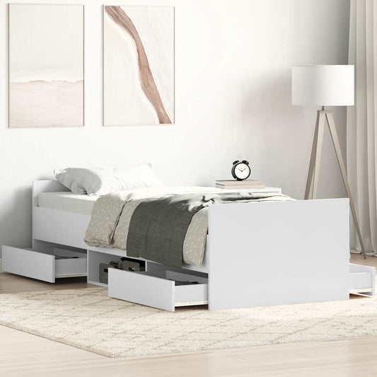 Bed Frame without Mattress White 100x200 cm