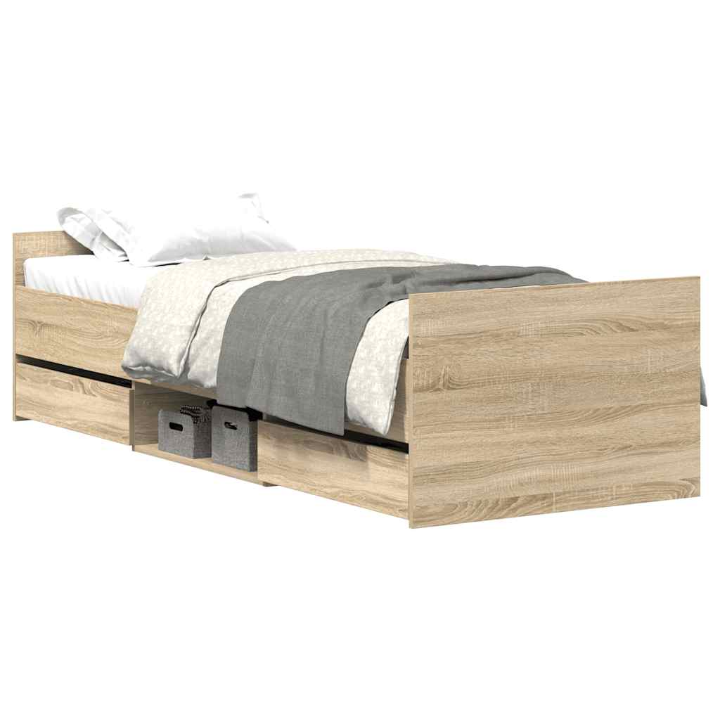 Bed Frame | Sonoma oak | Engineered wood | Single | Bed Frame